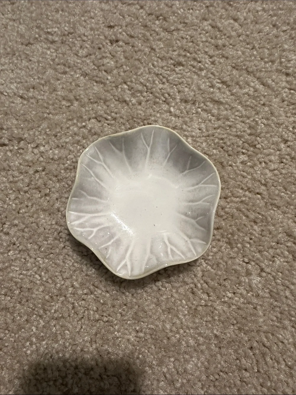 Small White Floral Ceramic Dish